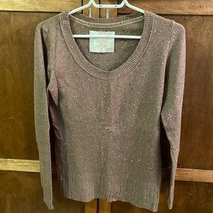 Old Navy scoop neck brown speckled sweater.